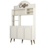 Hanah Home Lyon 120 Mueble Bar para Café - Crema y Nogal